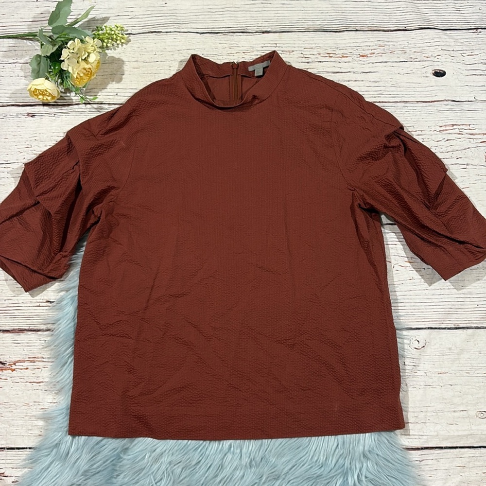 COS Rust Textured Blouse - Picture 7 of 9